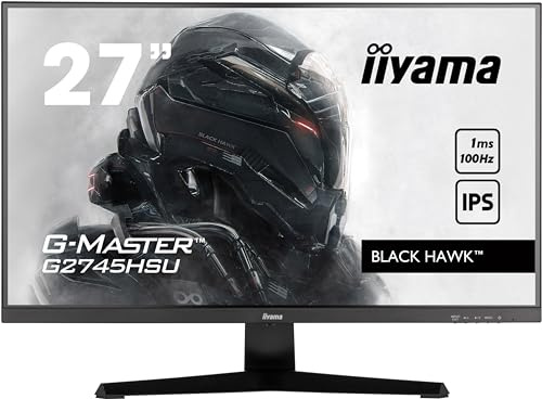 IIYAMA ECRAN 27 G-Master Black Hawk, IPS, FreeSync, 1920x1080 @100Hz HDMI, DP, USB HUB, 1ms, Black Tuner