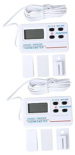 MAGICLULU 2pièces Thermomètre Digital Professionnel Avec Alarme De Température Élevée Et Basse Thermomètre Pour Réfrigérateur Et Congélateur Pour Cuisine Et Des