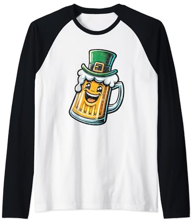 Chope à bière amusante pour la Saint-Patrick Manche Raglan