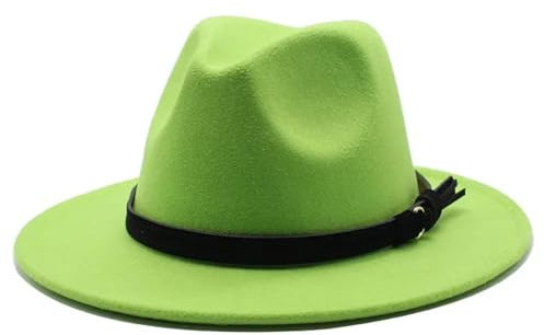 WOYUANSHA Cowboyhüte Fedora-Hut Breite Krempe Top Jazz-Kappen Damen Herren Hochzeitshut 59–61 cm Grün