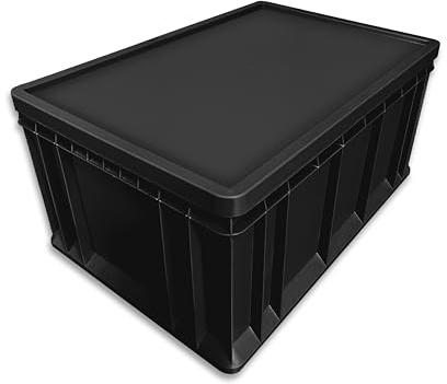 Wirth – Eurobox mit Deckel aus Kunststoff - 60x40x31 cm - für Industrie, Gewerbe, Haushalt - Made in Germany