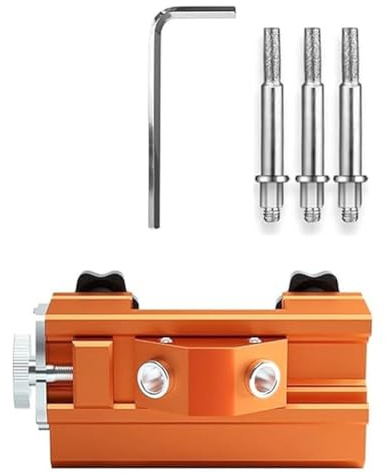 Kznifmk Chainsaw Sharpener,Fast Chainsaw Sharpening Jig Kit,Portable Hand Crank Chainsaw Sharpener Tool,3PCS Sharpening Stones Easy to Use