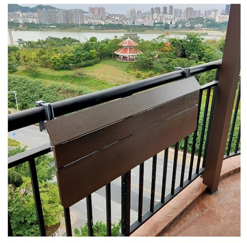Balkonhängetisch Klappbar, Balkontisch Zum Einhängen, Balkongeländer Tisch, Geländertisch, Höhenverstellbar Hängetisch Klappbar, Tisch Balkongeländer, Balkon Hängetisch Für Garten Terrasse(37x120cm/14