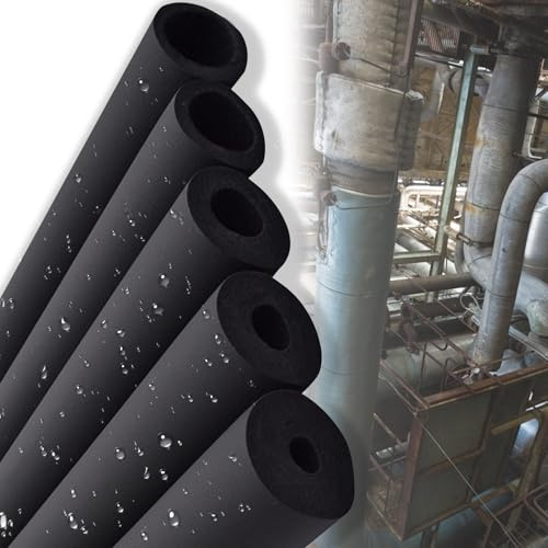 7-30mm Thick Black Foam Pipe Lagging, Flexible Rubber Plastic Pipe Insulation Tubing, Outdoor Antifreeze Insulation Pipe, Easy Installation, for Indoor and Outdoor(15mmx28mmx1.9m)