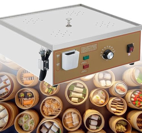 JJENXYYDS Cuiseur Vapeur Électrique Dim Sum,Cuiseur Vapeur À Température Réglable De 30 À 110 ℃ avec Port De Remplissage d'eau, Alarme D'ébullition À Sec pour Boulettes De Petits Pains,Four-Hole
