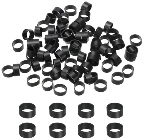 PATIKIL Silicone Rubber Bands Cable Ties 0.5, 200 Pcs Flat Rubber Elastic Band for Office Supplies Home Cord Wrapping, Black