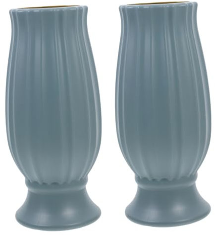 HEALLILY Vases Funéraires Design Élégant Lot de 2 pour Cimetière en PE Vert Clair et Résistant aux Intempéries Capacité Modérée pour Décorations Commémoratives Extérieures