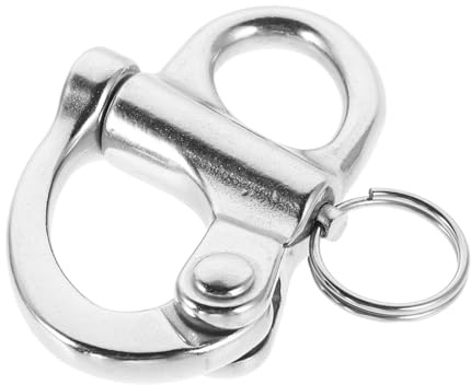 Hemobllo Manille de Voile à Déclenchement Rapide, Acier Inoxydable 316, 1pc | Usage Marin pour Équipement, Finition Argentée, Résistance à Rouille et Corrosion