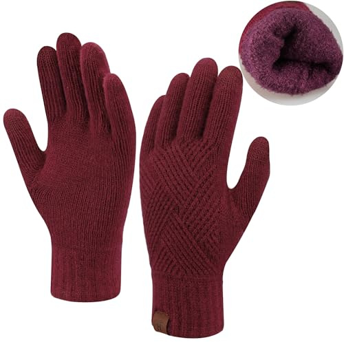Bequemer Laden Termici Guanti Donna Invernali Spessi Fodera in Pile Regalo