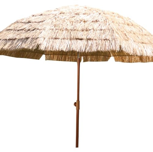 JTPMYFT Ombrellone in Paglia, Parasole, 8 Stecche, Protezione dalla Luce, Angolo Regolabile, Adatto for Giardino, terrazza, Spiaggia, Patio(62.9inch)
