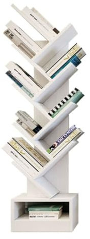 JHAISMAO Baum-Bücherregal, Bücherturm Aus Holz, 5/7/9-Regal Bücherregal Regal Für Heimbüro, Wohnbereich, Schlafzimmer, Leseplatz, Schweres Buch Organizer-Regale Für CDs/DVDs/Filme(Size:37x21x147.6cm)