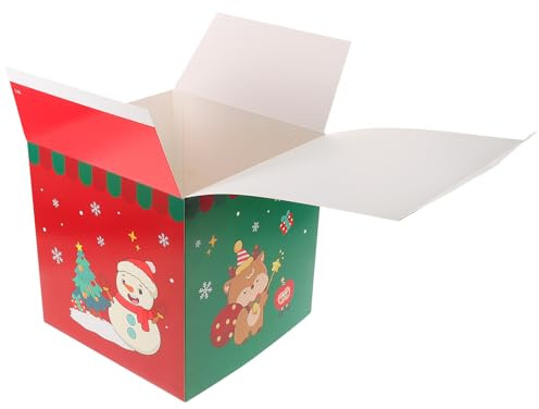 ABOOFAN Geschenkbox Für Weihnachten Kleine Quadratische Leckerlibox Mit Weihnachtlichem Muster Papierverpackungshülle Würfel Und Apfel-geschenkbox Für Partygeschenke Und