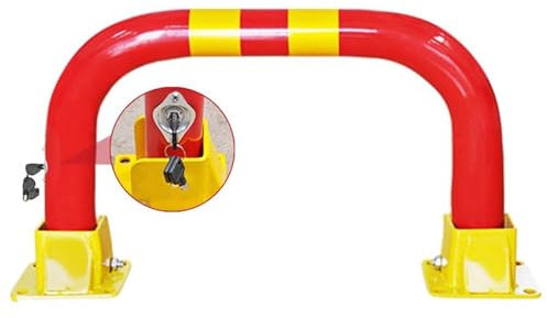 Barriera Parcheggio Barriera per Parcheggio In Acciaio Spesso Barriera per Parcheggio, Rosso Blocco per Parcheggio per Vialetti Area Privata Parcheggi, Striscia Riflettente(60cm/23.6in)