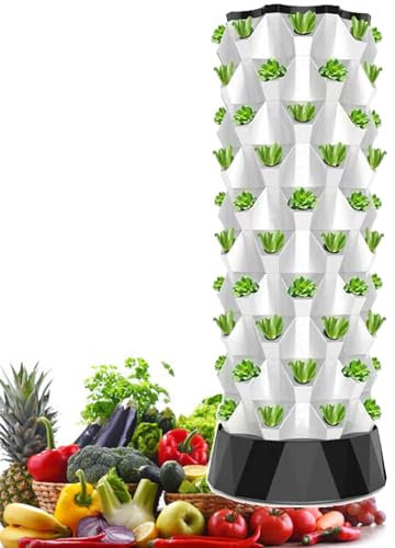 HYEFDWS Tour hydroponique, Tour de Plantation, Circulation d'eau Automatique, Convient aux légumes-Feuilles, avec Adaptateur de minuterie de Pompe h