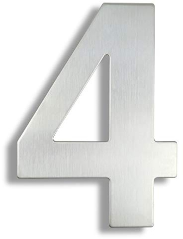 Crepundia Dörrnummer, husnummer för metalldörrar 30 cm husnummer rostfritt stål adressskylt utomhus silver 30 cm. Dörrnummer hem siffror exteriör stor (4)