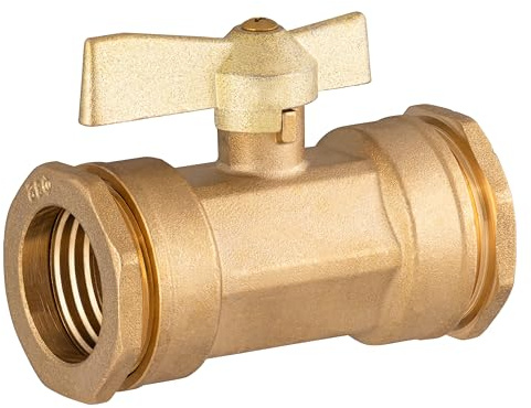 Vanne polyéthylène laiton Ø32 | pour l'alimentation en eau potable | 6 pans pour un serrage confortable à l'aide de clés plates, raccord ACS (Attestation de Conformité Sanitaire) NOYON & THIEBAULT