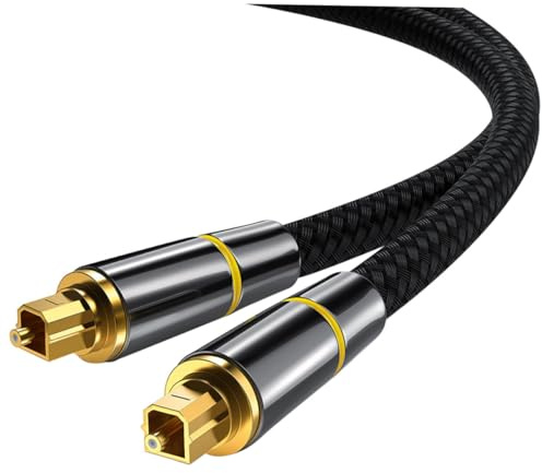 Didiseaon Cavo Audio Ottico Connettori Placcati in Oro Resistente All Usura Qualità Ambientale Trasmissione Del Segnale Audio Senza Perdite Plug and Play Comoda e Veloce Struttura Profession