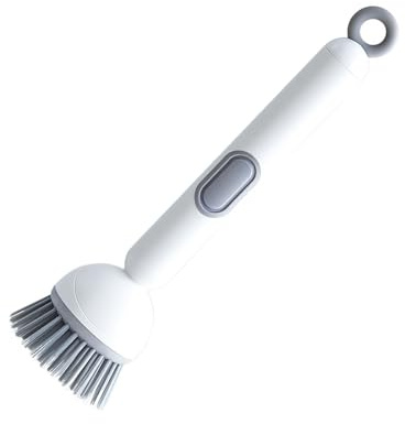 Dishwashing Brush With Press Liquid Dispenser Silicone Bristles Cookware Cleaner For Pots Pans Stovetops Sinks Dish Kitchen Use Cleaning Brush