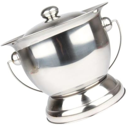 VILLFUL Pot de Chambre Inox avec Couvercle Urinoir Portable Pratique pour Adultes Hommes Femmes Facile à Nettoyer et Transporter