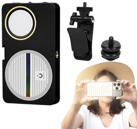 Rechargeable Phone Selfie Light - Compact Magnetic Ring Lighting, Portable Slim Light for Live Streaming, Travel Friendly Mini Video for Beauty Content, Vlogging, Recording and Outdoor