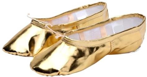 WUYXTO Baletttofflor flickskor mjuk sula dans damer ballerina kvinnor gymnastik för balettdansare (guld A, 34)