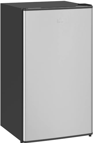 HOMCOM Réfrigérateur congélateur, petit réfrigérateur à une porte, 91 L, étagères modulables, compartiment congélateur, design sous-comptoir, noir