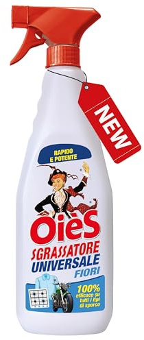 OièS Sgrassatore Universale 750 ml - Fiori | Spray Sgrassante Rapido e Potente per Cucina, Forno, Acciaio e Superfici Lavabili - Elimina Grasso Ostinato e Incrostazioni