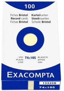 Exacompta Karteikarten A7 blanko gelb VE=100 Stück