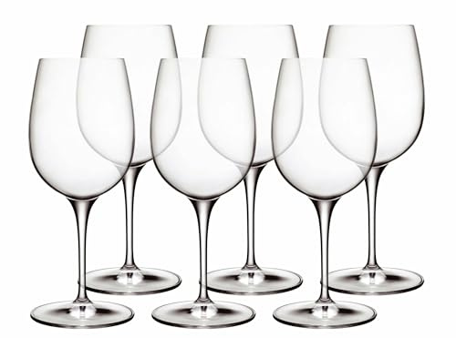 Luigi Bormioli Calici da vino 365 ml Palace Calici con manico di alta qualità per vino rosso, cristallo italiano senza piombo (colore: trasparente), Quantità: 1 x 6 pezzi