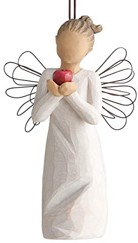 Figura para colgar de ángel con manzana, Willow Tree, Home Deco, Enesco