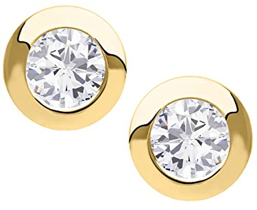 My Gold Damen Ohrstecker Ohrringe Echtes Gelbgold 333 Gold (8 Karat) Zirkonia Ø 7mm Solitär Goldohrringe Goldstecker Christy
