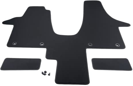 Carstyling Fußmatte passend für VW T5 2 Sitzer ANTHRAZIT Premium Velours Nubuk-Band Anthrazit