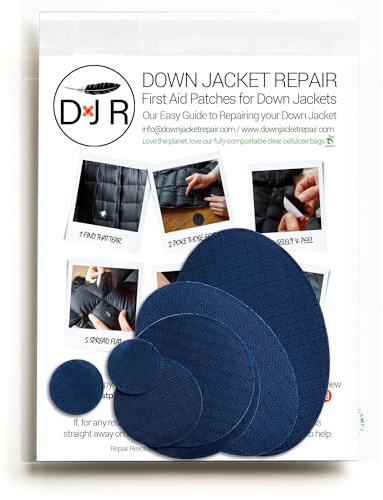 Reparatur-Flicken-Set für Daunenjacken, selbstklebend, 17 Farben dunkelblau