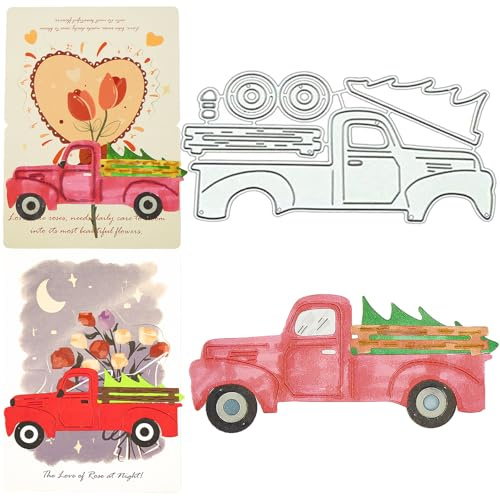 SCmqzmn Truck Cutting Die Metal Dies for Paper Crafting & Card Making Embossing Die Carbon Steel Die-Cutting Template for Scrapbooking Supplies