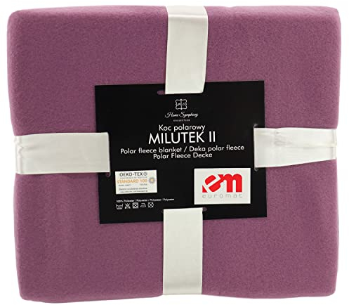 Euromat Plaid Polaire Uni – Jeté de Canapé ou Couverture de Lit - Doux et Léger (Violet, 150x200 cm)