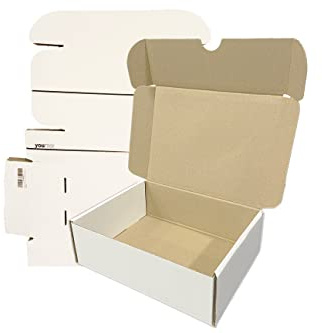 Youmar Solutions - Förpackning med 25 lådor (storlek L) vit kartong för e-handel och vykort, medium 31 x 18 x 9 cm