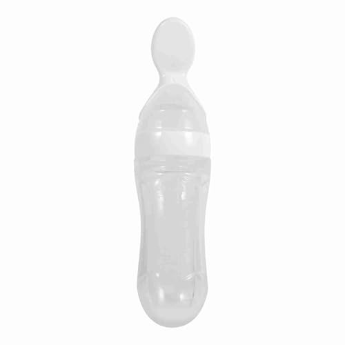 1 Stück 90 Ml Silikon Babynahrungs Spenderlöffel Silikon Baby Kleinkind Babyflasche mit Löffel Frische Lebensmittel Müsli Squeeze Feeder Heiß für Kinder Kleinkinder