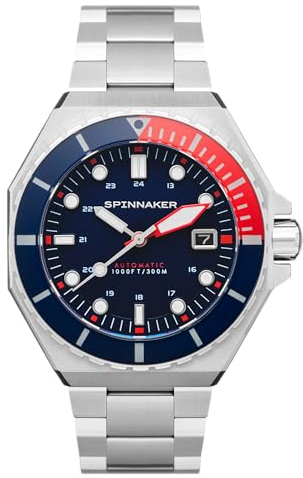 Spinnaker Dumas Herren-Armbanduhr, japanische Automatik, 44 mm, Blau mit Edelstahl, SP-5081-JJ, Multi
