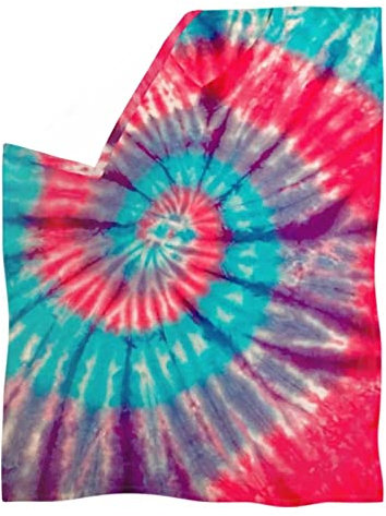 STUOARTE Bunte Batikdecke, warm, weiche Flanelldecke für Bett, flauschige Korallen-Fleece-Decke für Kinder und Erwachsene, einzelne Yoga-Decke für Sofa, Couch, Festival-Geschenk