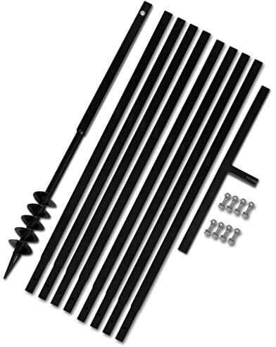 WIFESE Broca de tierra con mango de 80 mm, tubo de extensión de 9 m, broca de gasolina para taladro, taladro de suelo, taladro de mano, taladro en espiral, taladro para agujeros de tierra,