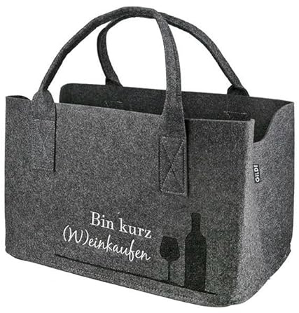 Generisch MF Filz Einkaufstasche Bin kurz (W) einkaufen Tragetasche, Handtasche, Geschenk, Einkaufstasche, Wein Geschenkidee Filz