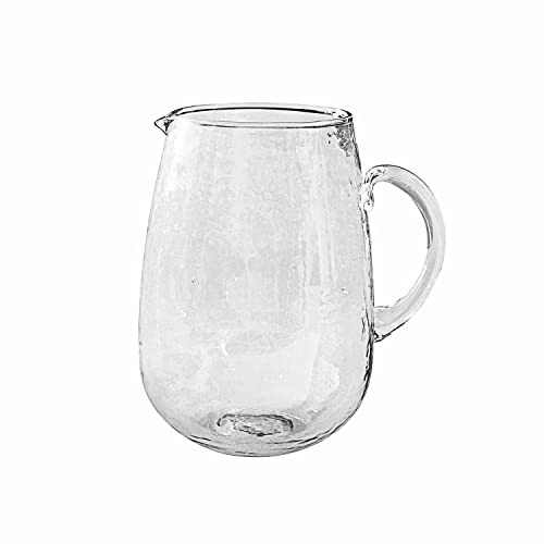 LOBERON Krug Rezay, Mundgeblasen mit Charmanter Struktur, Großes Füllvolumen, auch als Blumenvase Nutzbar, Karaffe, Tischaccessoire, Glas, klar