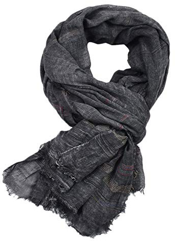 Kangqifen Unisex Gestreifter Weich Warm Großer Baumwoll Leinen Schal 190 * 90 cm