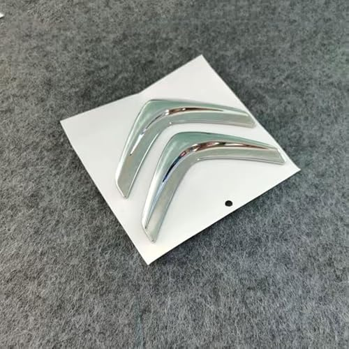 POCHY Coche Emblema Insignia Logo para Citroen C2 2003-2009,3D Metálico Capo,Delantero, Frontal,Trasero,Maletero Embellecedores y Accesorios para carrocería,GreyA