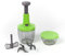 Meridiana Mixer Tritatutto Manuale, 5 Lame acciaio Inox, Trita Verdure Manuale, Frullatore Manuale Taglio di Cipolla Manuale Tritaverdure da Cucina, press Chopper, Contenitore 900 + 500 ml (Verde)