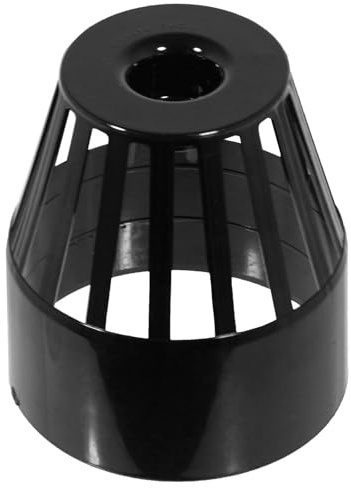 SPARES2GO 110mm Vent Terminal Soil Pipe Drain Stack System Ring Seal Bird Roof Cage (Black)