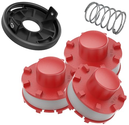 Evenlinkics 3405096 Fadenspulen，für einhell rasentrimmer faden，Kompatibel mit einhell rasentrimmer GE-CT 36/30 Li E，für einhell rasentrimmer spule (3 spulen+1 Spulenabdeckung）