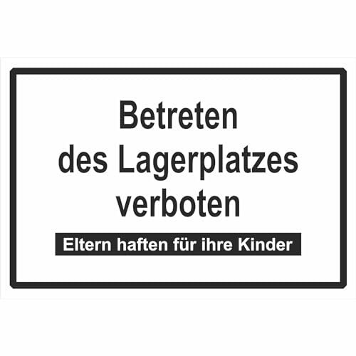Indigos UG - 3mm Aluverbundplatte - Betreten des Lagerplatzes verboten Hinweisschild - 33x25 cm - Warnung - Sicherheit - Hotel, Firma, Haus