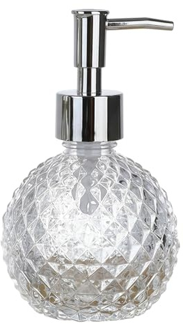 220ml/8oz Empty Clear Glass Soap Dispenser Glass Jar Bathroom Lotion Bottle with Pump for Hand Soap Lotion Body Oil Shampoo for Bathroom Kitchen Countertop