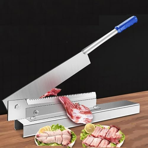 Trancheuse à viande, hachoir manuel for côtes levées, viande et légumes surgelés, machine à trancher les aliments de charcuterie, aliments végétaux ménagers for tranches de côtes de poulet entières